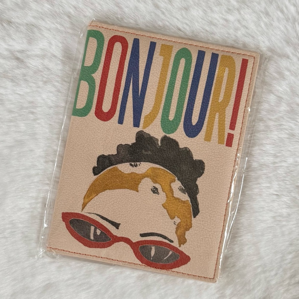 ANTHROPOLOGIE NWT Bonjour Passport Holder • Bifold PU Leather • Colorful - Picture 5 of 11